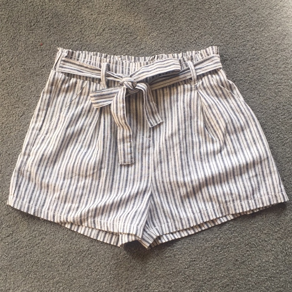 Women’s Small Striped Paper Bag Shorts
